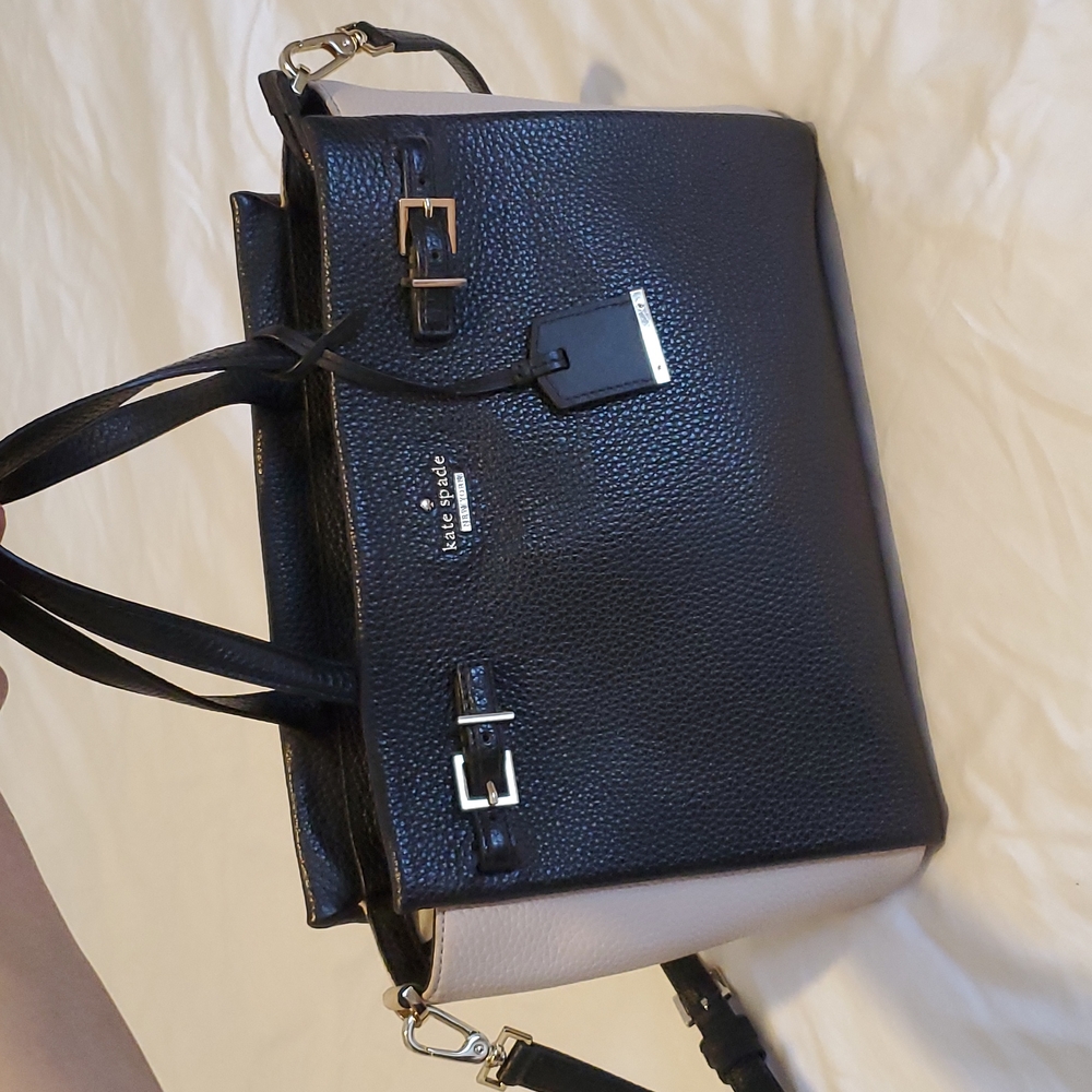 Kate Spade Leather Cream & Black Handbag